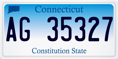 CT license plate AG35327
