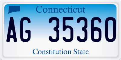 CT license plate AG35360