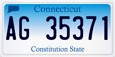 CT license plate AG35371