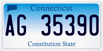 CT license plate AG35390