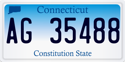 CT license plate AG35488
