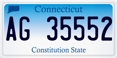 CT license plate AG35552