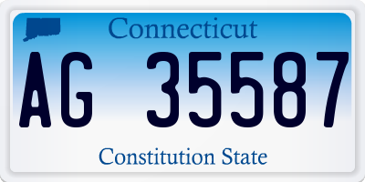 CT license plate AG35587