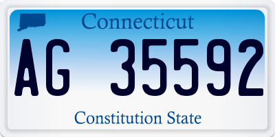 CT license plate AG35592