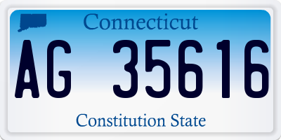 CT license plate AG35616