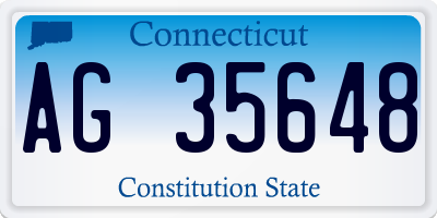 CT license plate AG35648