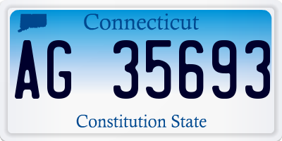 CT license plate AG35693