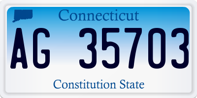 CT license plate AG35703