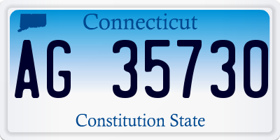 CT license plate AG35730