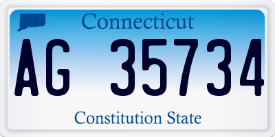 CT license plate AG35734