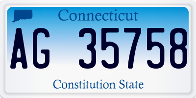 CT license plate AG35758