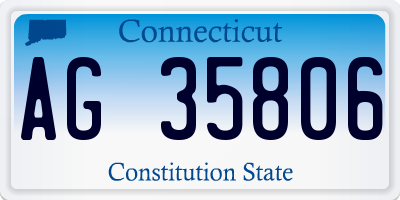 CT license plate AG35806