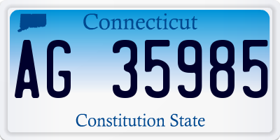 CT license plate AG35985