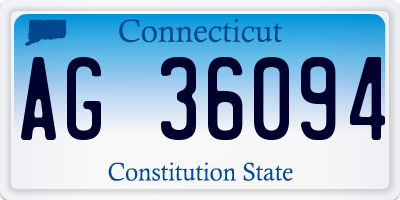 CT license plate AG36094