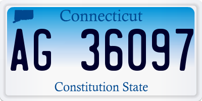 CT license plate AG36097