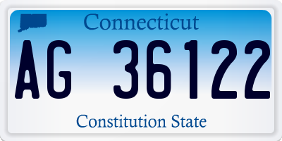 CT license plate AG36122