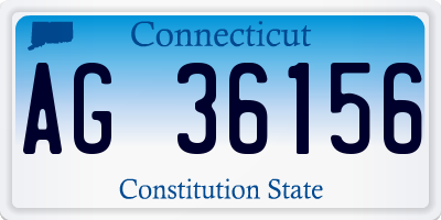 CT license plate AG36156