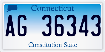 CT license plate AG36343