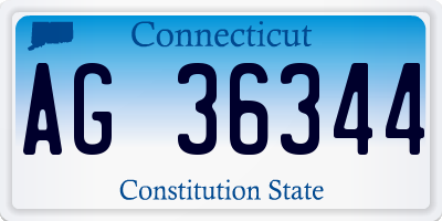 CT license plate AG36344