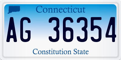 CT license plate AG36354