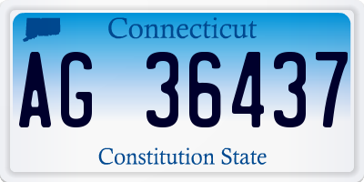 CT license plate AG36437