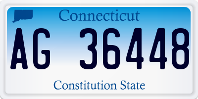 CT license plate AG36448