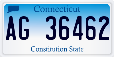 CT license plate AG36462