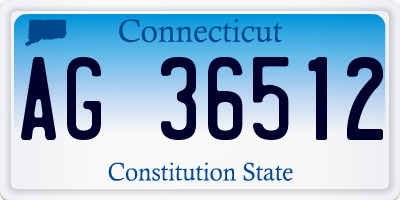 CT license plate AG36512