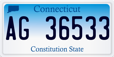 CT license plate AG36533