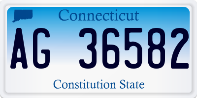 CT license plate AG36582