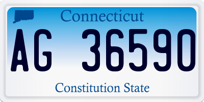 CT license plate AG36590
