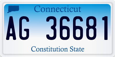CT license plate AG36681
