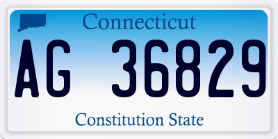 CT license plate AG36829
