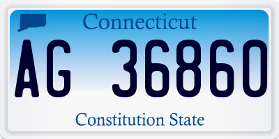 CT license plate AG36860