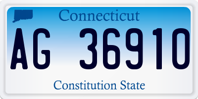 CT license plate AG36910
