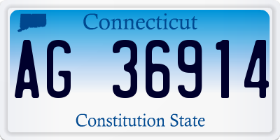 CT license plate AG36914