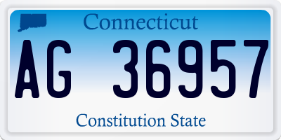 CT license plate AG36957