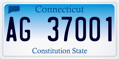 CT license plate AG37001