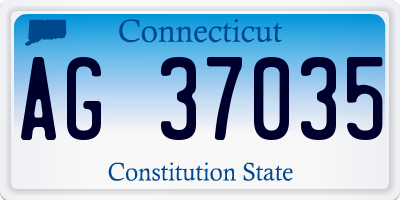 CT license plate AG37035