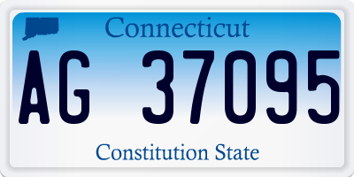 CT license plate AG37095