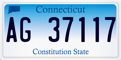 CT license plate AG37117