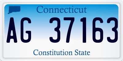 CT license plate AG37163