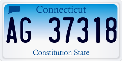 CT license plate AG37318