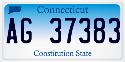 CT license plate AG37383