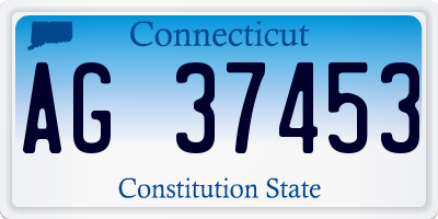 CT license plate AG37453