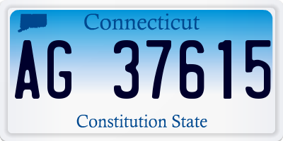 CT license plate AG37615