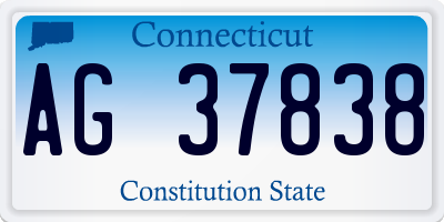 CT license plate AG37838