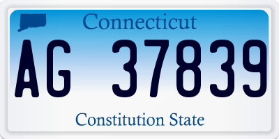 CT license plate AG37839