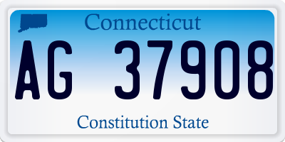 CT license plate AG37908