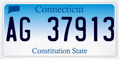 CT license plate AG37913
